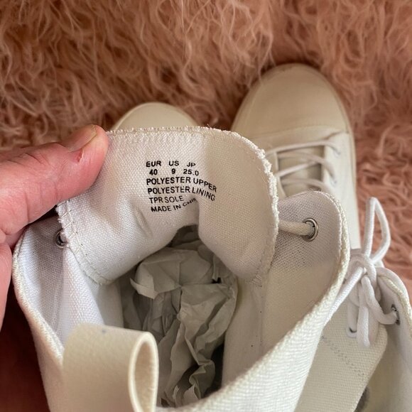 Feversole Platform Lace Up Sneakers  White NWT - Picture 3 of 5